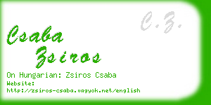 csaba zsiros business card